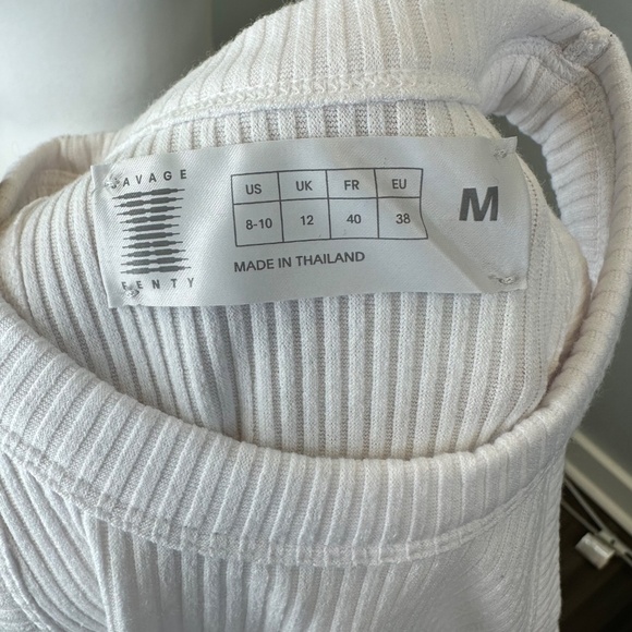 Savage X Fenty White Cropped Logo Tank Top size Medium - Picture 5 of 5